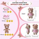 LoopMap Crochet Kit for Beginners - DIY Amigurumi Bear with Removable Dress & Accessories - Step-by-Step Video Tutorials, Extra Yarn, Crochet Tools, Handmade Gift for Kids & Adults (Bear K01, Pink) by TinyTreasures Baby Boutique