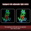 Skateboard Cat Neon Sign LED Cool Glasses Cat Neon Light for Wall Decor Pizza Neon Light Sign Dimmable USB Cat Pizza Light Up Sign for Bedroom Pizza Restaurant Pet Shop Gift (16.7 "*12.2 ") by CozyNest Decor