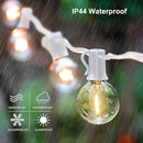 25Ft G40 Outdoor Patio String Lights,LED Bistro String Light with 27 Clear Shatterproof Bulbs(2 Spare),Decorative String Lights for Patio Garden Backyard Cafe Party Wedding Christmas,White Wire by GreenHaven Gardens