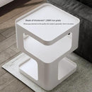 Modern Side Table,White end Table,Unique nightstand,Bedside Table,Metal 3-Tier Night Stand with Storage,Accent Side Table for Couch,Bedroom,Living Room.No Assembly Required. by CozyNest Decor