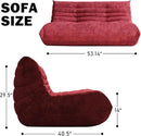 Bean Bag Chair, Loveseat Fireside Chair Bean Bag Sofa Large Bean Bag Chair for Adults, 2 Seater Bean Bag Chairs for Teens with High Density Comfortable Foam, Bean Bag for Living Room (Red) by CozyNest Decor
