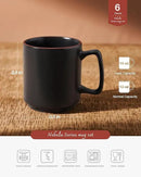famiware Coffee Mugs Set of 6, Nebula 14oz Coffee Mugs, Ceramic Cup Set with Handle for Latte, Tea, Milk, Cappuccino, Cocoa, Matte Black by CozyNest Decor