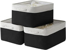 TheWarmHome Organization and Storage Basket for Organizing - Jumbo 3 Pack 17.7x13.8x9.7 inch Fabric Storage Cubes for Closet Gifts Organizer Empty Book (White & Black) by TinyTreasures Baby Boutique