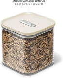 Caraway 2.5qt Glass Airtight Food Storage Container with Lid – Non-Toxic, BPA-Free Kitchen Storage Container – Stackable, Space-Saving Airtight Container for Dry Goods and More - Cream by CozyNest Decor
