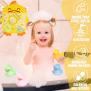 6Pcs Mold-Free Bath Toy Silicone Duck Set for Toddlers 1-3 Years and Babies 6-12 Months, Dishwasher Safe, with Duck Fishing Net and Storage Bag by TinyTreasures Baby Boutique