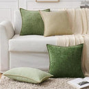 MIULEE Pack of 2 Couch Throw Pillow Covers 24x24 Inch Beige Farmhouse Decorative Pillow Covers with Stitched Edge Soft Chenille Solid Dyed Spring Pillow Covers for Sofa Bed Living Room by CozyNest Decor
