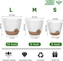 Plant Pots 10/9/8 Inch Self Watering Pots, Set of 3 Plastic Planters with Drainage Holes and Saucers,Plastic Flower Pots,Nursery Planting Pot for Indoor Out Door Plants（White） by CozyNest Decor