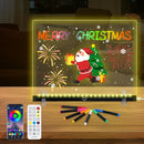 Doodle Glow, LED Note Board with Colors, 14.1"x10.9" Wooshneesham Acrylic Dry Erase Board, 16M-Color LED Light-Up Memo w/Music Sync, APP & Remote, Stand & 7 Markers, Battery Case, Neon Glow (Black) by TinyTreasures Baby Boutique