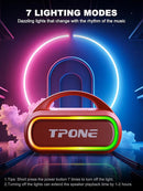 TPone Portable Bluetooth Speaker, 30W (Peak) Wireless Speaker for Outdoor, Up to 12H Playtime, IPX5 Waterproof with Light, TWS Pairing, for Home/Party/Outdoor/Beach, Birthday Gift (Red) by TinyTreasures Baby Boutique