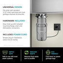 KRAUS® WasteGuard™ High-Speed 1/2 HP Continuous Feed Ultra-Quiet Motor Garbage Disposal with Power Cord and Flange Included and Universal Mount by CozyNest Decor