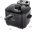 Amazon Basics 2.1-Qt (2.0L) Electric Deep Fryer with 8-Cup Oil Capacity, Timer, Adjustable Temperature, Easy Draining Basket, Viewing Window, 1500W, Black by CozyNest Decor