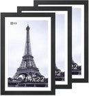 VCK 14x22 Picture Frame Set of 3, Exclusive Black Woodgrain, Solid Wood Poster Frames - Wall Hanging by CozyNest Decor
