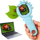 2-in-1 Microscope Camera for Kids, Mini Handheld Microscope Supporting Multiple Viewing Angles, Outdoor Educational Science Adventure Toys, Birthday Gifts for 3-10 Years Old Boys Girls, Blue Dinosaur by TinyTreasures Baby Boutique