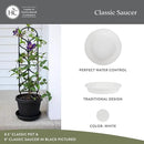 The HC Companies Flower Pot Saucers - Plastic Plant Saucer for Outdoors & Indoors - Traditional Design Plant Pot Trays for Water Drainage - Durable & Stylish Round Plant Tray (21-inch White) by GreenHaven Gardens