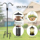 Double Shepherds Hooks for Outdoor, Heavy Duty Bird Feeder Pole with 5 Prong Base, Adjustable Shepards Hook for Outside, Garden, Weddings, Hanging Plant, 2 Pack by GreenHaven Gardens