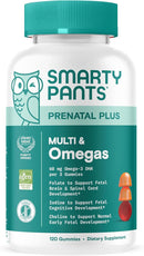 SmartyPants Prenatal Multivitamin Gummies - Improved Formula: Omega 3 (DHA/EPA), Methylfolate, Biotin, Vitamin D3, C, Vitamin B12, B6, Vitamin A, K & Zinc, Gluten Free, 120 Count (40 Day Supply) by TinyTreasures Baby Boutique