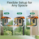 Smart Bird Feeder with Camera, Seamlessly Integrated Solar Panel Birdwatching Camera with SD Card, Lifetime Free AI Identify Bird Species&Auto Video Capture, House Warming Gifts with Greeting Card by CozyNest Decor