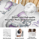 Personalized Baby Crib Bedding Set for Baby Girls, Light Purple Elephant Pattern Custom Name Baby Crib Sets 5-Pcs, Toddler Double Layer Blanket Fitted Sheets Changing Pad Cover Rug Wall Art Set by TinyTreasures Baby Boutique