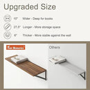 Fun Memories 27.5" W x10 D Floating Shelves, Large Wall Shelves 27.5 Inch Long, Set of 2, Farmhouse Wood Floating Shelf Wall Mounted, Deep Shelves for Bathroom, Living Room, Kitchen, Walnut Color by CozyNest Decor