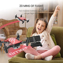 DEERC D20 Mini Drone for Kids with 720P HD FPV Camera Remote Control Toys Gifts for Boys Girls with Altitude Hold, Headless Mode, One Key Start Speed Adjustment, 3D Flips 2 Batteries, Red by TinyTreasures Baby Boutique