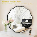 Fabuady Black Round Wavy Edge Mirror - 30'' Circle Wall Mirror with Metal Frame, Decorative Hanging/Leaning Mirror for Bathroom, Bedroom, Living Room, Hallway, Entryway, Office, Home Decor by CozyNest Decor