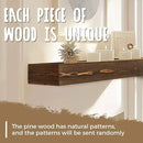56x8x3 Fireplace Mantel - Handcrafted Hollow Rustic Solid Wood Wall Mounted Floating Shelf with Invisible Heavy Duty Wood Bracket (Weathered Brown) by CozyNest Decor
