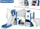 XJD 7 in 1 Toddler Slide Set, Kids Slide for Toddlers Age 1+, Toddler Climber Slide PlaySet with Basketball Hoop and Ball,Outdoor Indoor Playground for Toddlers 1-3 (Blue) by TinyTreasures Baby Boutique