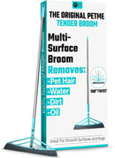 Magic Broom Squeegee Dog Pet Hair Remover, Rotatable, Height Adjustment - Silicone Broom Pet Hair Remover for All-Surfaces Hardwood Floors, Rugs, Tile, Glass, Liquid-Dirt with 50" Handle by GreenHaven Gardens