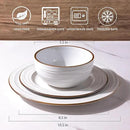 GBHOME Ceramic Dinnerware Sets,18 pcs Embossed Elegant Stoneware Plates and Bowls Sets, Housewarming Wedding Gift | Dishwasher & Microwave Safe | Dishes Set Service for 6 by CozyNest Decor