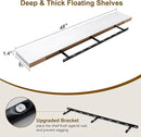White Floating Shelves 48 Inch Long, 8 Deep Floating Shelves for Wall, Rustic 48" Long Fireplace Mantel, Large 48 x 8 Wall Shelves for Bedroom, Living Room, Bathroom, White Deep Shelves Set of 1 by CozyNest Decor
