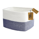 COMFY-HOMI Medium Cotton Rope Basket With Handles for Shelves|Dog Toy|Baby Gift Basket Empty for Organizing|NEW Generation 13.5" x 11" x 9.5" Living Room (Navy Blue) by TinyTreasures Baby Boutique