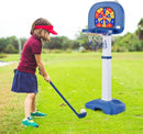Costzon Kids Basketball Hoop, 4-in-1 Toddler Sports Activity Center with 5 Adjustable Height, Basketball Golf Toss Ring Dart Board Game Set, Indoor Outdoor Toddler Basketball Hoop, Gift for Boys Girls by TinyTreasures Baby Boutique