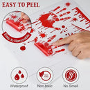 NEBURORA 6 Sheets Terror Bloody Handprint Footprint PVC Window Stickers Spooky Wall Decal and Floor Stickers for Halloween Decorations Party Decorations