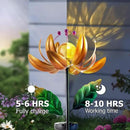 Solar Lights Wind Spinners for Yard and Garden - Metal Lotus Flower Windmills LED Crackle Glass Globe Outdoor Garden Decor Yard Art Lawn Ornament by GreenHaven Gardens