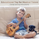 Raimy Kids Guitar Ukulele - 21in Ukulele Guitar Toys for Kids Ages 3 4 5 6 7+ Year Old Boys Girls Simulated Sound Quality Music Instruments Learning Education (Yellow) by TinyTreasures Baby Boutique