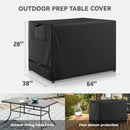 Outdoor Dining Table Cover - Heavy Duty Waterproof Cover for Patio Metal Steel Slat Table, Compatible 64" x 38" Black by GreenHaven Gardens