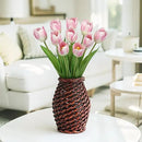 Artificial Tulips Flowers – 20" Long Stem Faux Tulips, 10PCS Real Touch Fake Pink Tulip for Vase, Farmhouse, Kitchen, Spring & Wedding Home Decor by CozyNest Decor