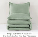 Litanika King Size Comforter Set Sage Green, 3 Pieces Lightweight Solid Comforter King Size, All Season Fluffy Down Alternative Comforter Bed Set Quilt Blanket by CozyNest Decor