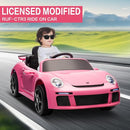 Licensed RUF CTR3 12V Kids Ride On Car with Parent Remote Control, MP3 Player, Battery Powered Electric Toy with 2 Motors, 3 Speeds, LED Lights - Pink by TinyTreasures Baby Boutique