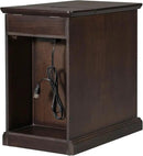 Traditional Wood End Table with Charging Station, Modern Vintage Sofa Chair Side Table Nightstand with Storage & Drawer for Living Room Bedroom, No Assembly, Antique Espresso by CozyNest Decor