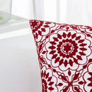 HWY 50 Red Decorative Throw Pillow Covers 18x18 Inch, Pack of 2 Embroidered Cotton Farmhouse Cushion Cover Pillow Case for Sofa Couch Living Room Bed Bedroon, Little Sunflower Design by CozyNest Decor
