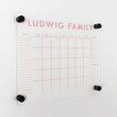 Personalized Clear Acrylic Calendar for Wall, Calendar Whiteboard for Wall, Dry Erase Wall Calendar, Wall Calendar Organizer System for Home (Block, Blush, 14"W x 11"H) by TinyTreasures Baby Boutique