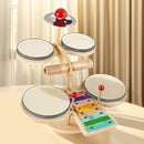 iPlay, iLearn Toddler Wooden Drum Set, Kids Musical Instruments Toy, 8 in 1 Percussion Drum Kit W/Xylophone Cymbal, Baby Montessori Learning Birthday Gifts for 18 Month, 2 3 4 5 6 Year Old Boy Girl by TinyTreasures Baby Boutique