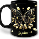 Hyturtle Personalized Yellow Butterfly Mug - Butterfly Gifts For Women Lovers - Animal Gift For Bird Lover Her - Bird Gifts For Mom on Mother Day - Custom Name Coffee Cup Ceramic Mug 11 Oz 15 Oz by CozyNest Decor
