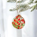 Set of 3 Blown Glass Christmas Ornament Balls for Christmas Tree Decor Glass Gazing Balls for Garden Patio Decor Glass Hanging Xmas Ornament Balls Gifted Box by GreenHaven Gardens