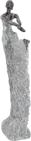 Deco 79 Polystone Dancer Decorative Sculpture Home Decor Statue, Accent Figurine 12" x 3" x 16", Gray by CozyNest Decor