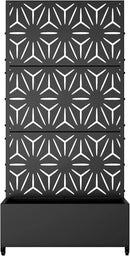 Casaphoria Metal Raised Garden Bed with Trellis and Wheels, 72"x35"x16" Planter Box for Climbing Plants, Vegetables & Vines, Features Drainage Holes and Privacy Screen (Black-Star) by GreenHaven Gardens