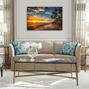 DZL Art S74781 Canvas Painting Print Paradise Tropical Island Beach with Palms Photograph Print Nature Pictures Wall Art Canvas Prints Painting for Living Room Bedroom Decor Office Wall Decor by CozyNest Decor
