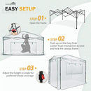 EAGLE PEAK 8x6 Portable Walk-in Greenhouse, Pop-up Indoor Outdoor Garden Green House, Zippered Doors and Windows, PE Cover, White by GreenHaven Gardens