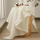 PHF 100% Cotton Waffle Weave Throw Blanket, Soft Lightweight Breathable Cozy Summer Throws for Couch Bed Sofa, Luxury Aesthetic Woven Blanket for Home Decor & Office, 50"x60", Cannoli Cream by CozyNest Decor